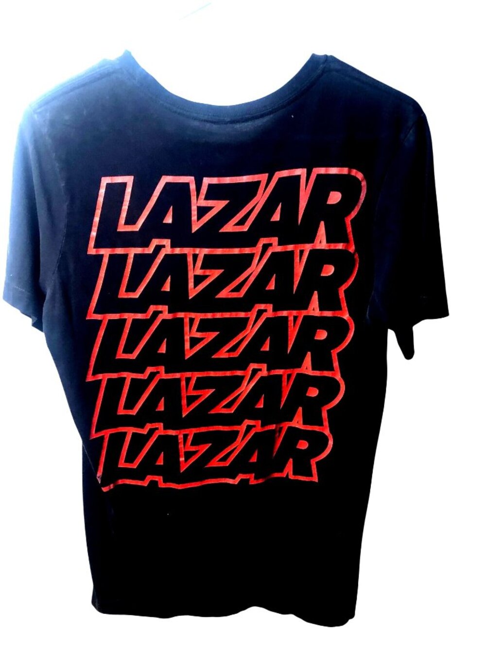 LAZAR - MENS BLACK SHORT SLEEVE CREW NECK GRAPHIC T-SHIRT SIZE SMALL